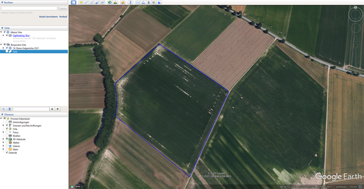 Schlagumriss bei Google Earth