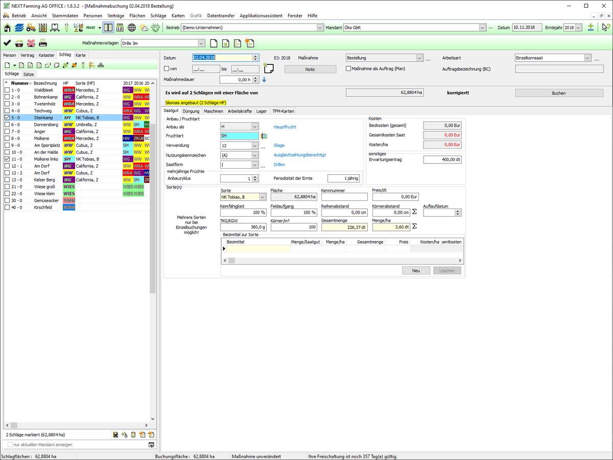 Software for agricultural products GlobalGAP management system