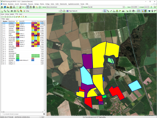 Screenshot Übersicht der NEXT Farming Software AG Office.