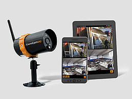 FarmCam IP2 von Luda.Farm inklusive Anzeige bei Smartphone und Tablet.