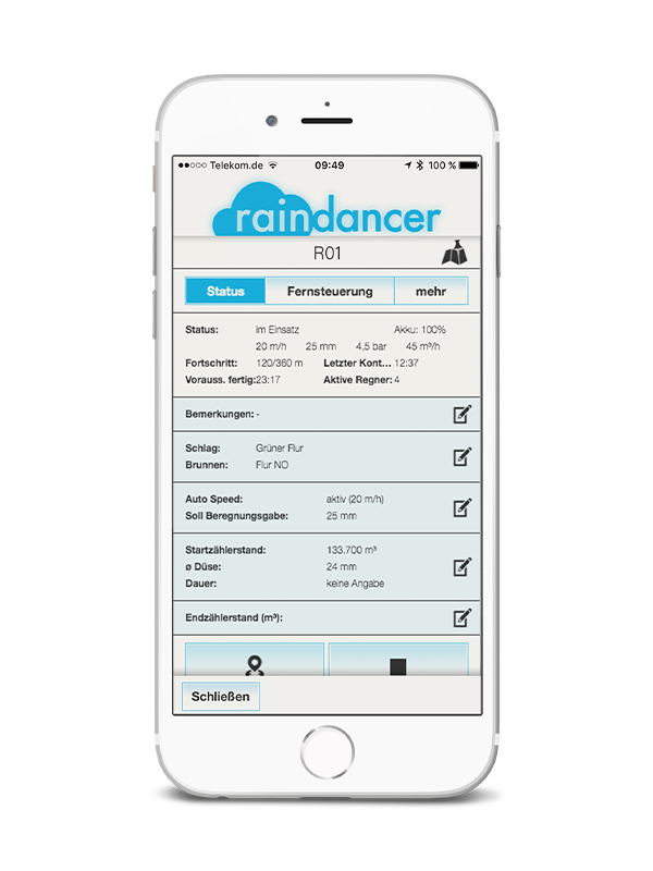 Mobile Anzeige des Moduls Auto Speed